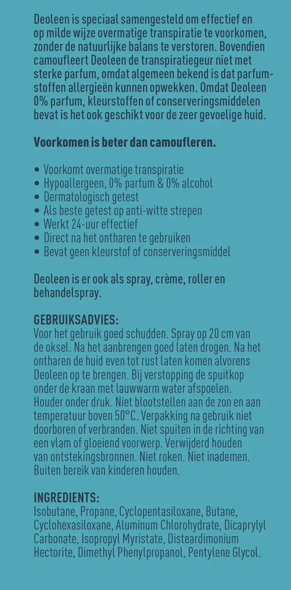 Deoleen Anti-transpirant Sensitive Aerosol 150ml - 6 Stuks