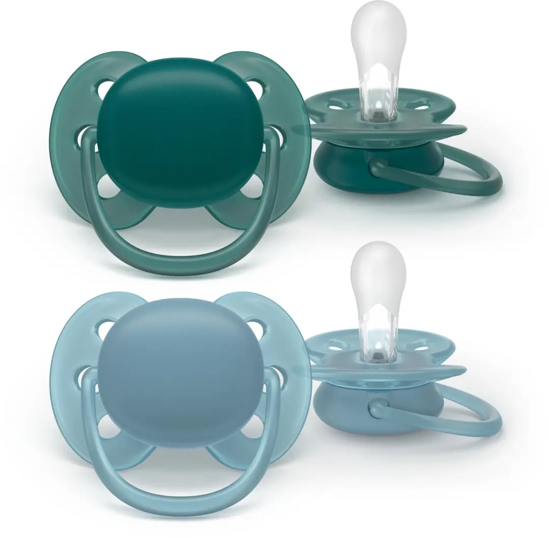 Philips Avent Ultra Soft SCF093/02 Fopspeen - 2 Stuks - Groen/Blauw