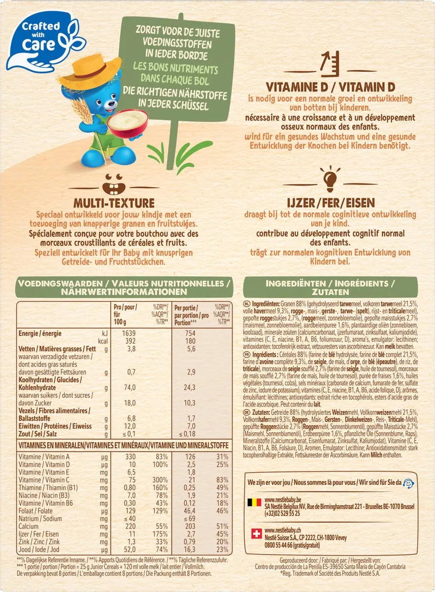 Nestlé Junior Cereals Aardbei 9x200g