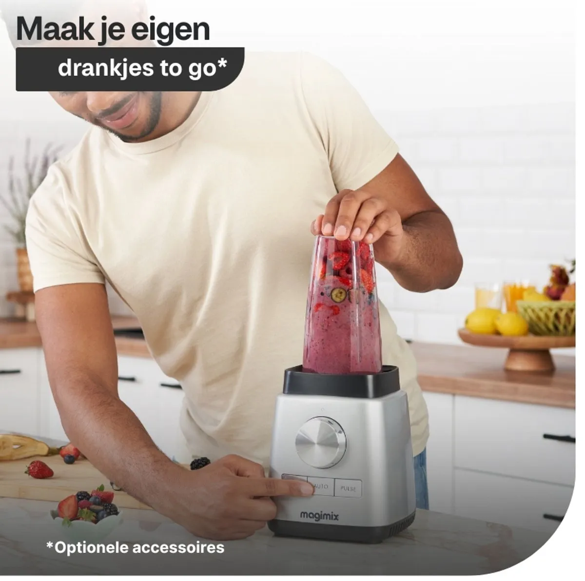 Magimix Power Blender 1300W - 1,8L Smoothiemaker - Zwart