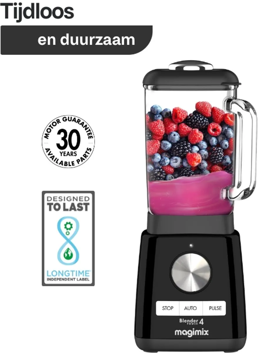 Magimix Power Blender 1300W - 1,8L Smoothiemaker - Zwart