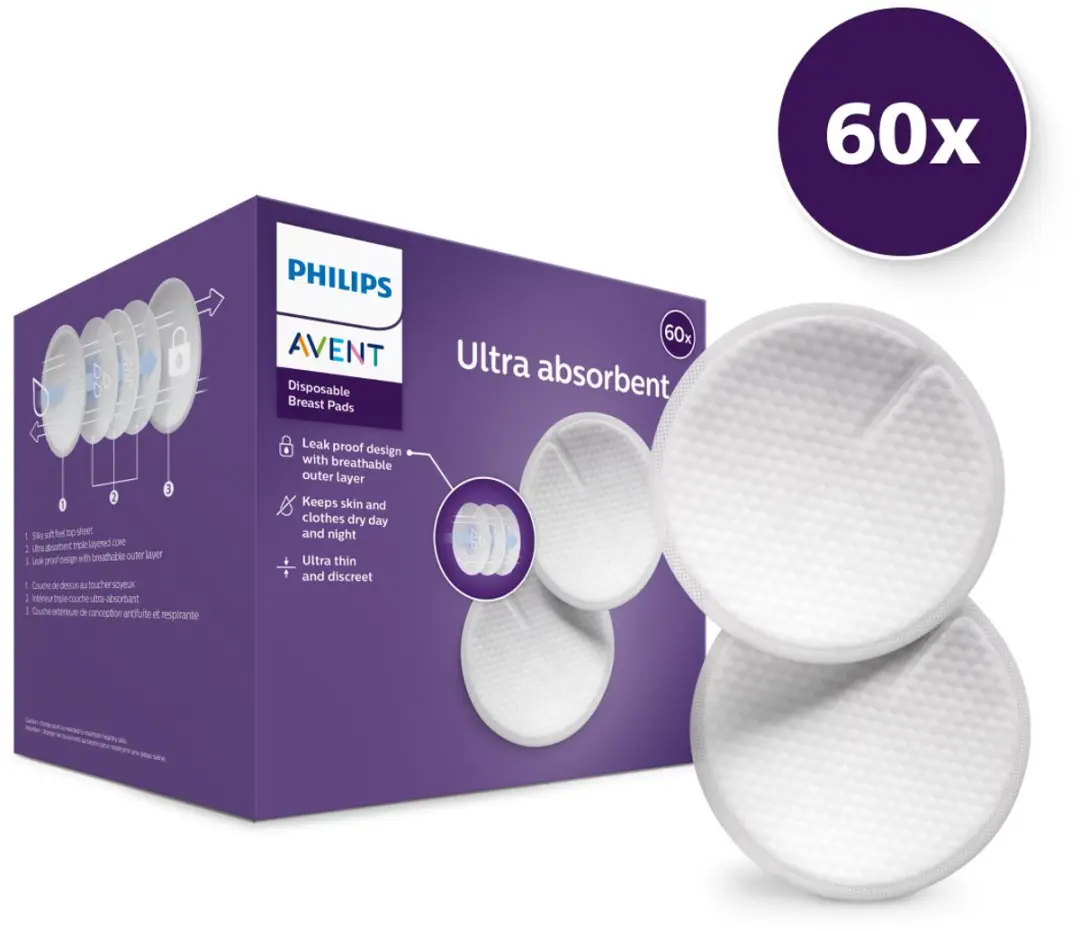 Philips Avent Zoogcompressen 60 Stuks - Wit
