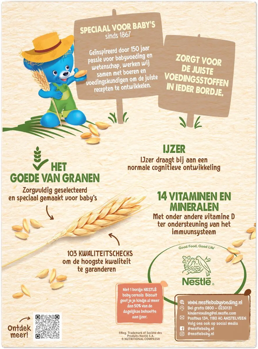 Nestlé Baby Cereals Biscuit 6+ Maanden - 2250g (9x250g)