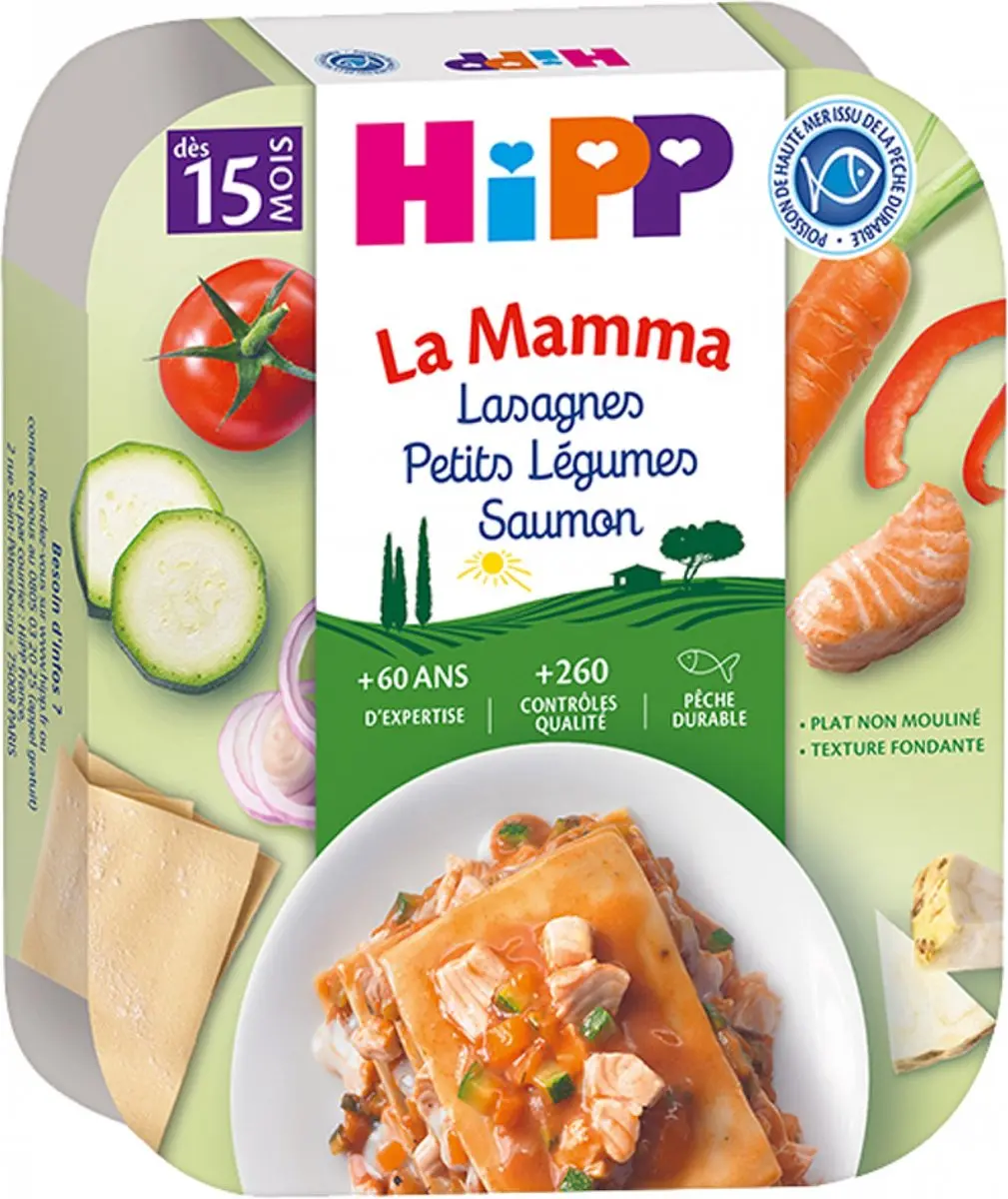 HiPP La Mamma Lasagne Kleine Groenten Zalm 250g