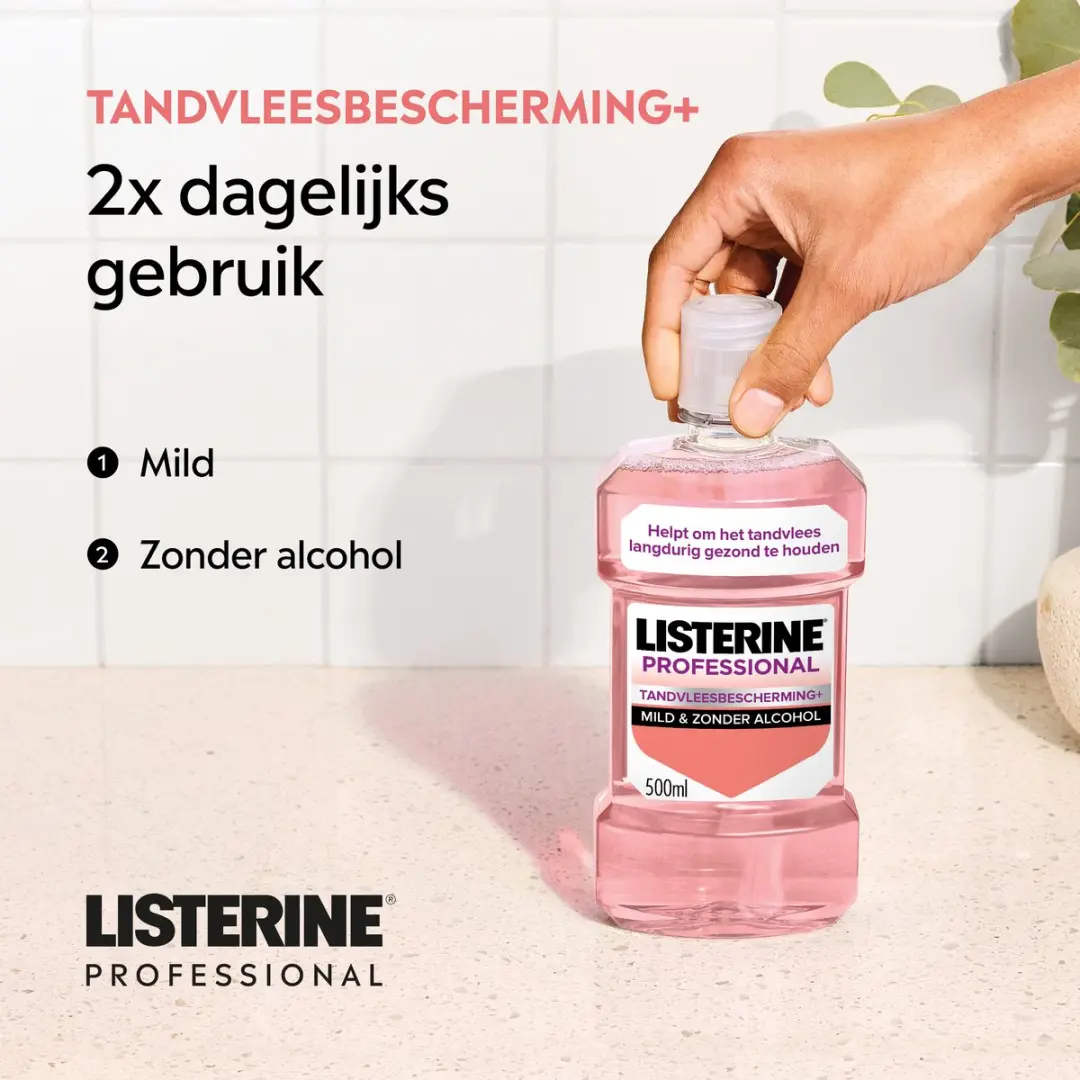 Listerine Professional Tandvleesbescherming+ Mondspoeling 500ml - Mild & Zonder Alcohol