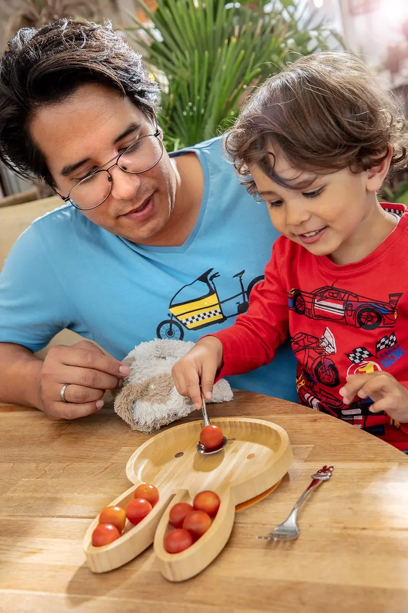Zilverstad Nijntje Kinderbord + Bestekset RVS - 3-delig - Bruin/Zilver