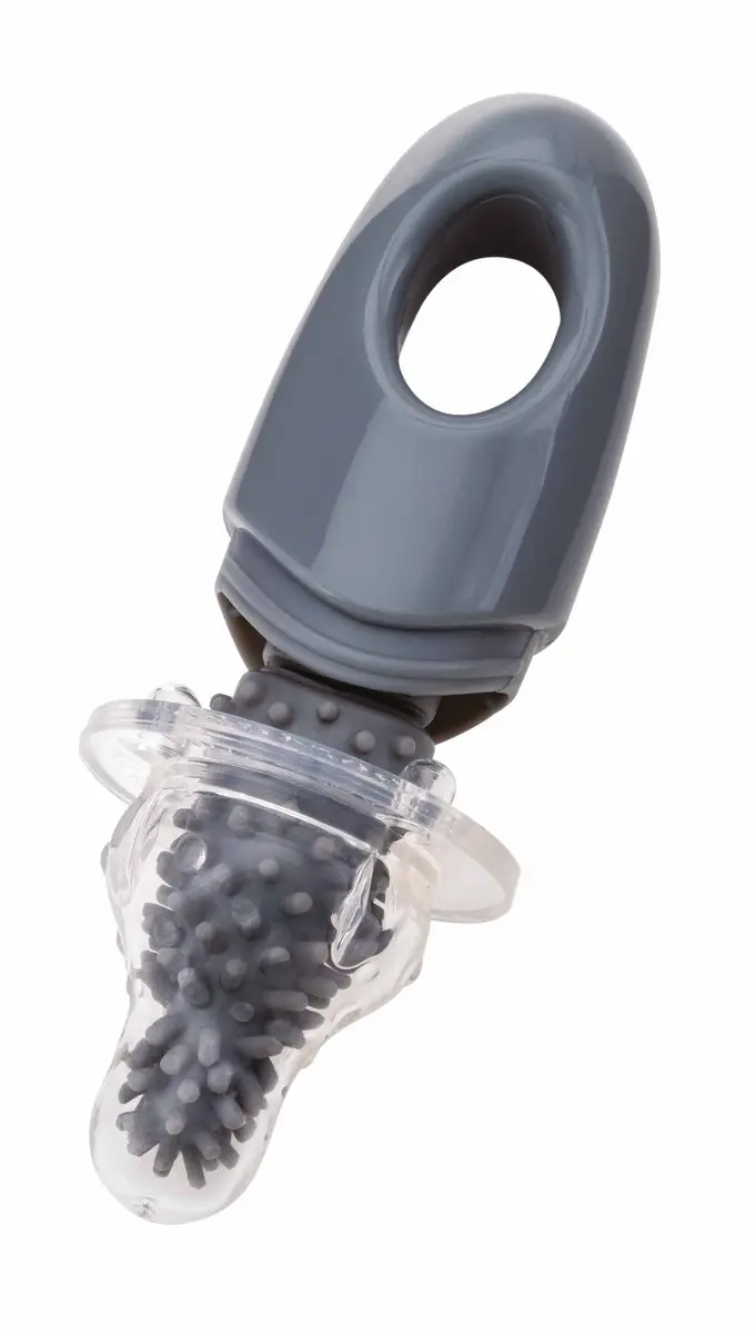Nûby Silicone Flessenborstel met Houder - Grijs