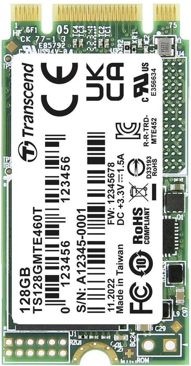 Transcend MTE460T 128GB NVMe M.2 SSD