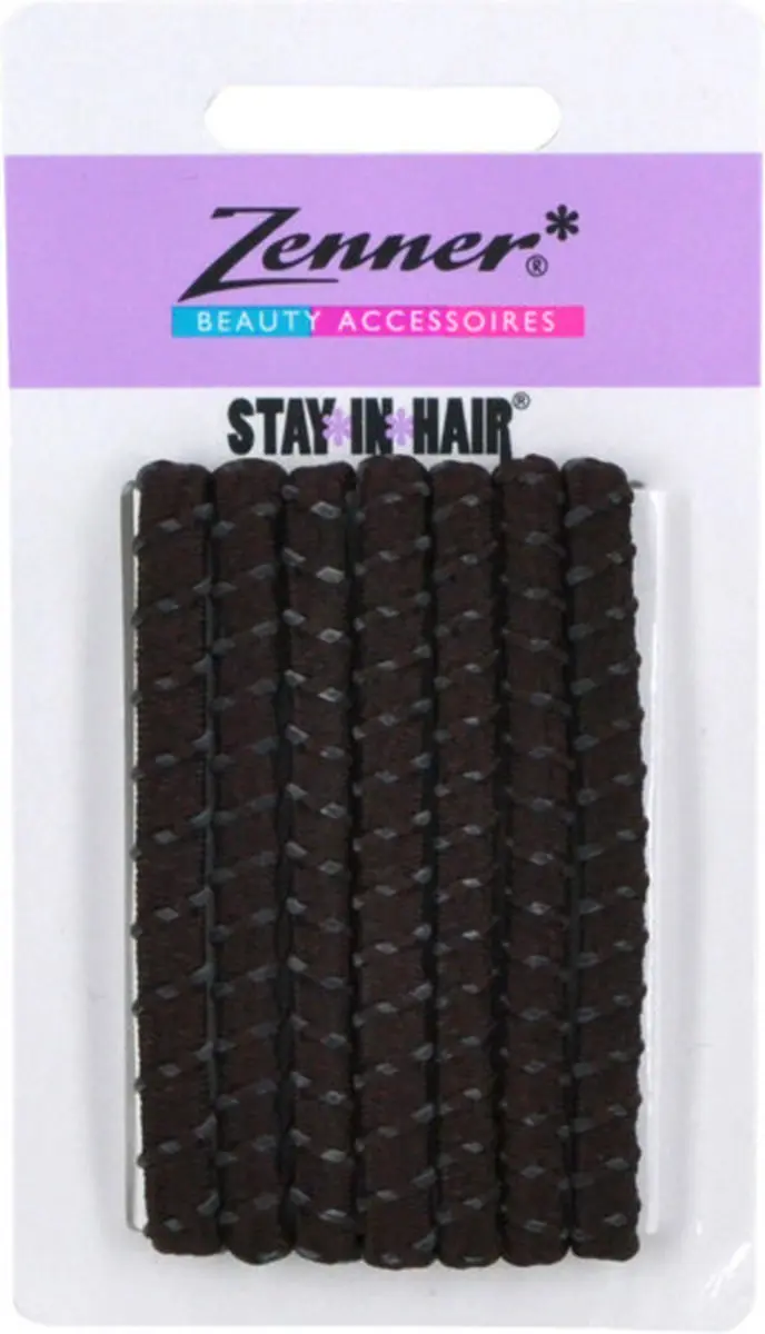 Zenner Elastieken Stay in Hair Bruin - 7 Stuks