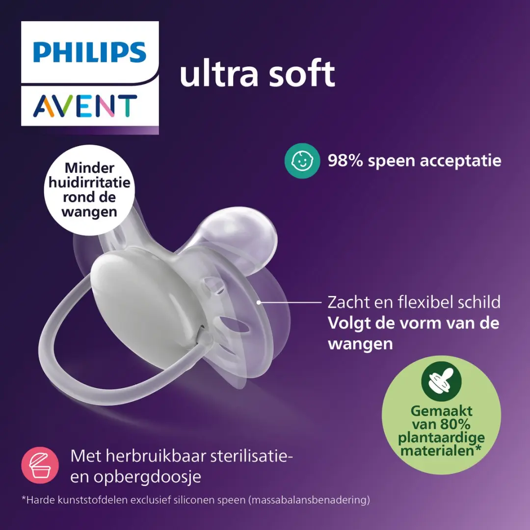 Philips Avent Ultra Soft SCF093/05 Fopspeen - 2 Stuks - Neutral
