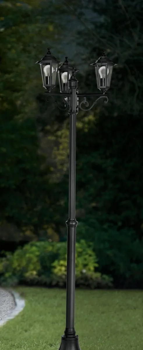 Eglo Laterna 4 Sokkellamp - Buiten - 3x25W - 192cm - Zwart - afbeelding 6 van 6