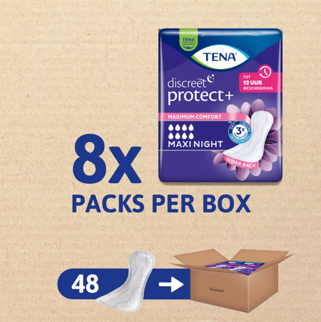TENA Discreet Protect+ Maxi Night - 48 Stuks
