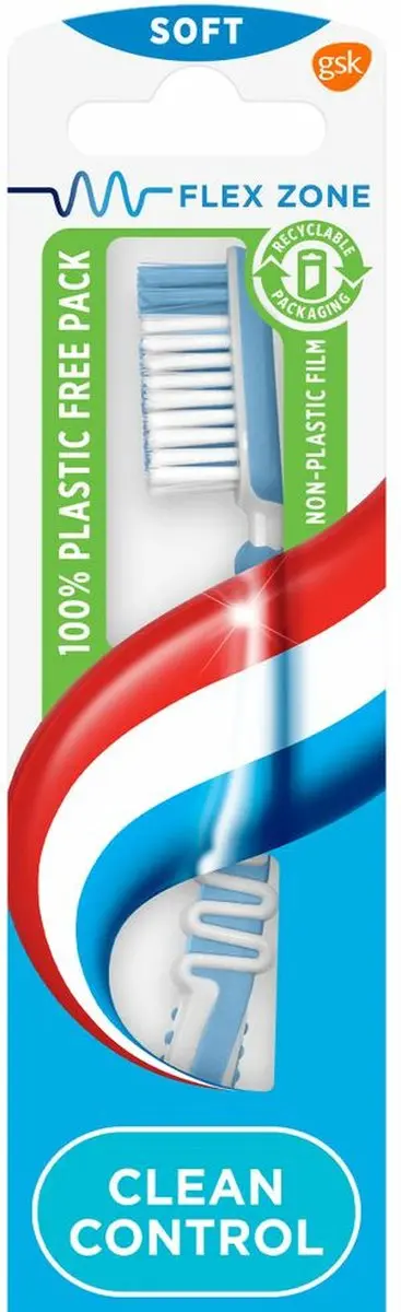 Aquafresh Clean Control Soft Tandenborstels - 6 Stuks - Roze/Wit/Paars