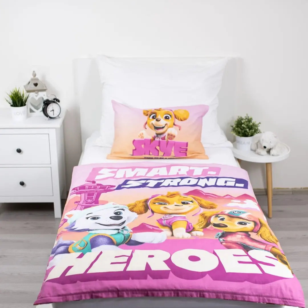 PAW Patrol Dekbedovertrek Strong Heroes - Roze - 135x100 + 40x60cm
