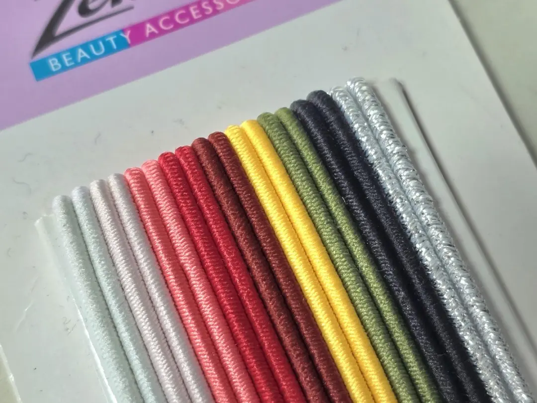 Zenner Haarelastiekjes 18 Stuks - 2mm - Kleur & Wit/Zwart/Zilver