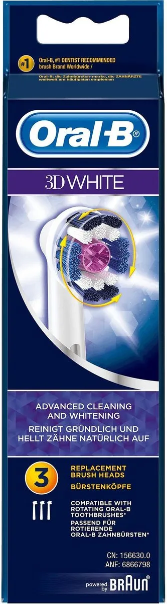 Oral-B 3DWhite EB18 Tandenborstels - 3 Stuks - Wit