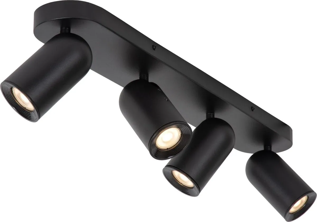 Lucide PUNCH Plafondspot 4xGU10 - Zwart