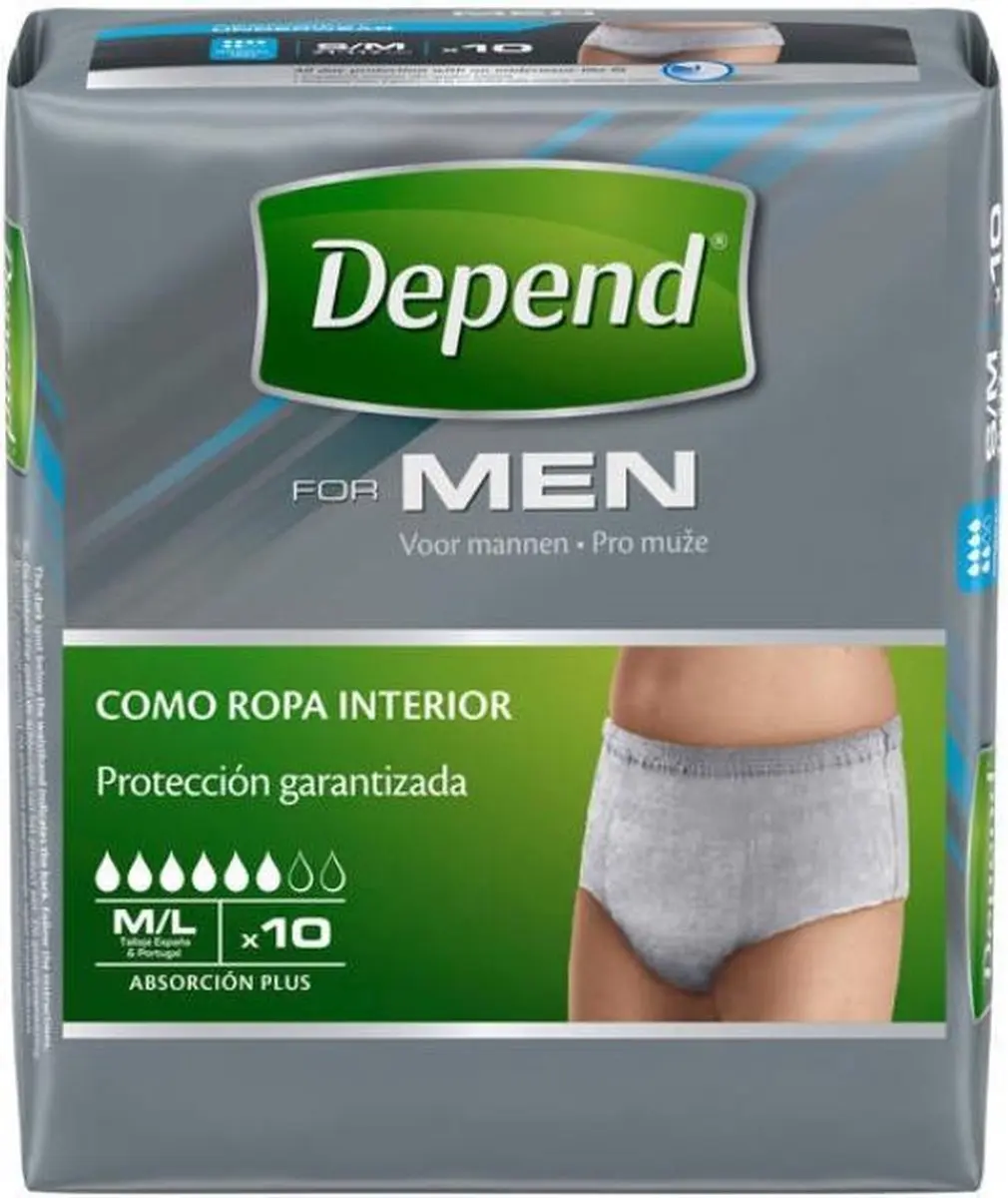 Depend Incontinentiebroekjes Mannen Normal M - 10 Stuks