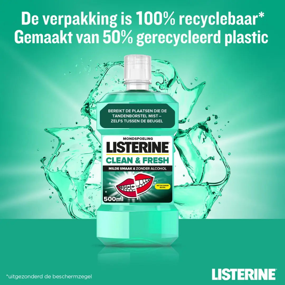 Listerine Clean & Fresh Mondwater 500ml - Zonder Alcohol