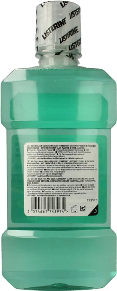 Listerine Clean & Fresh Mondwater 500ml - Zonder Alcohol