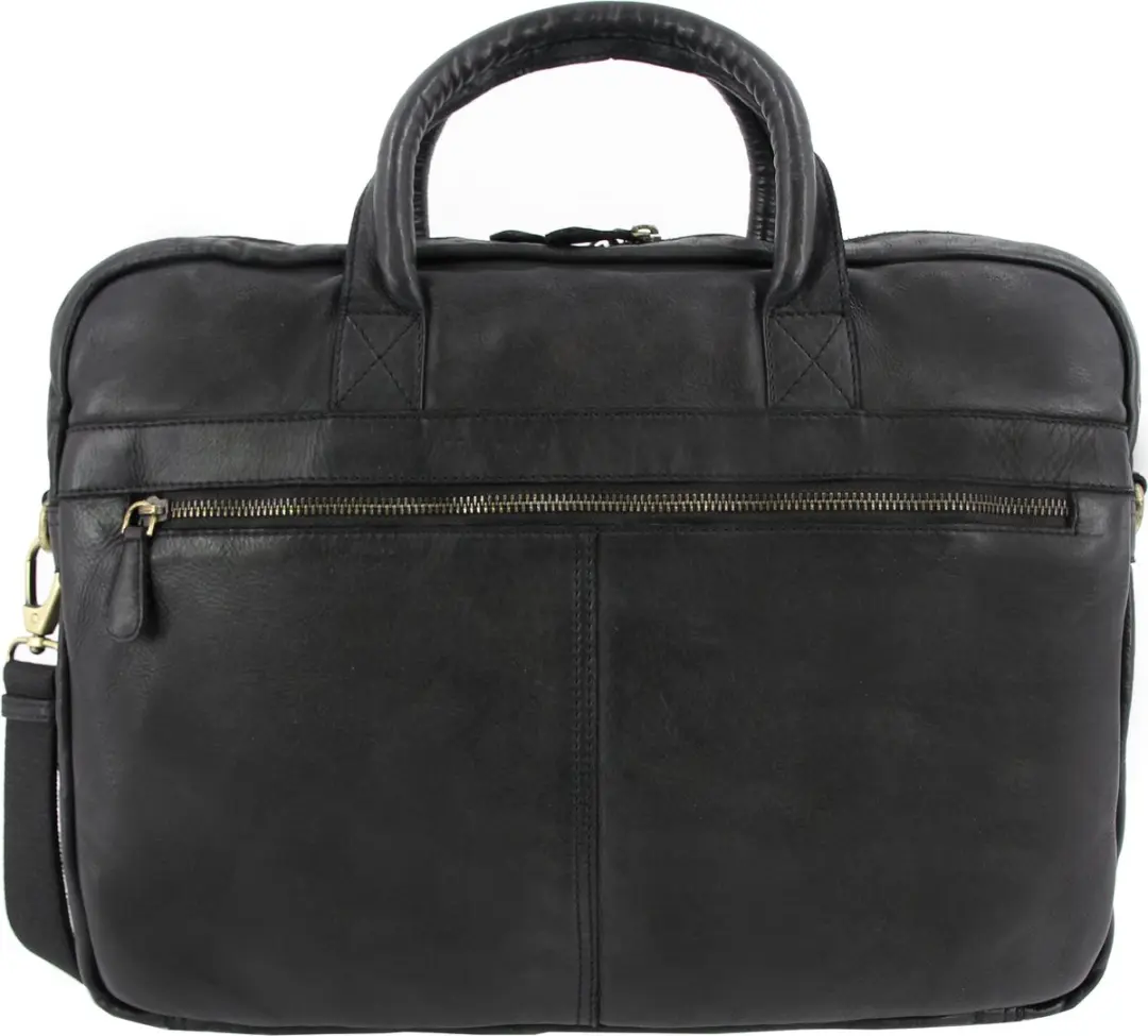 Kangaro Roberto Romano Laptoptas ROMA - 16 inch - Zwart - Echt leer