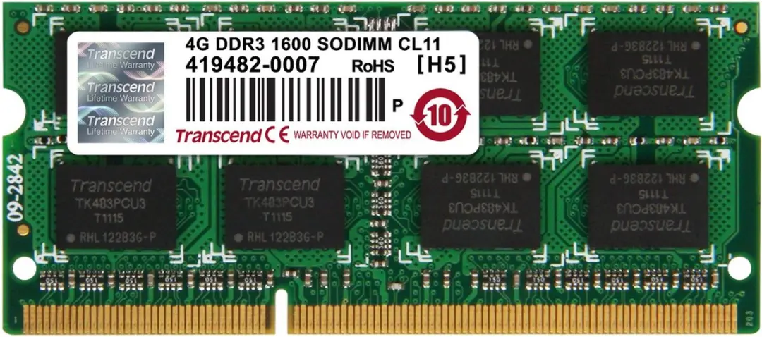 Transcend JetRam JM1600KSN-4G DDR3 Geheugen 4GB