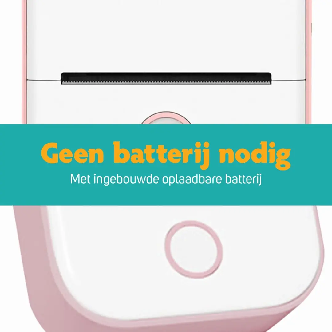 Pora&Co Mini Fotoprinter - Roze - Incl. App & 1 Rol Fotopapier