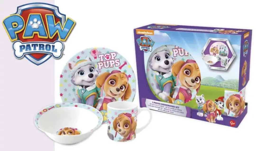 PAW Patrol Sterren Porselein Cadeauset - 3-delig - Wit/Gemengd
