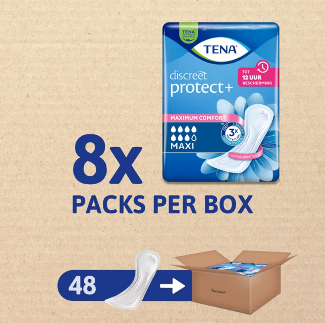TENA Discreet Protect+ Maxi Verbanden - 48 Stuks