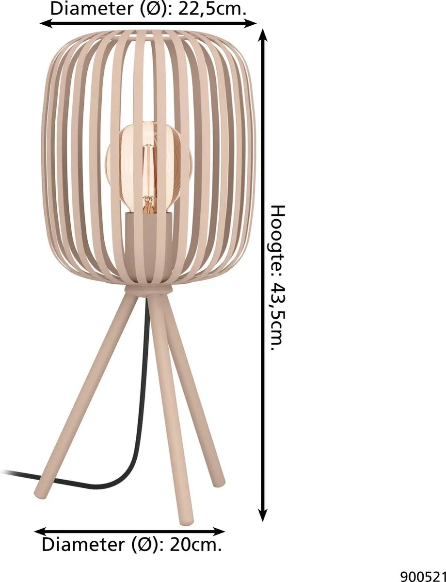 Eglo Romazzina Tafellamp E27 - Ø20cm - Zand
