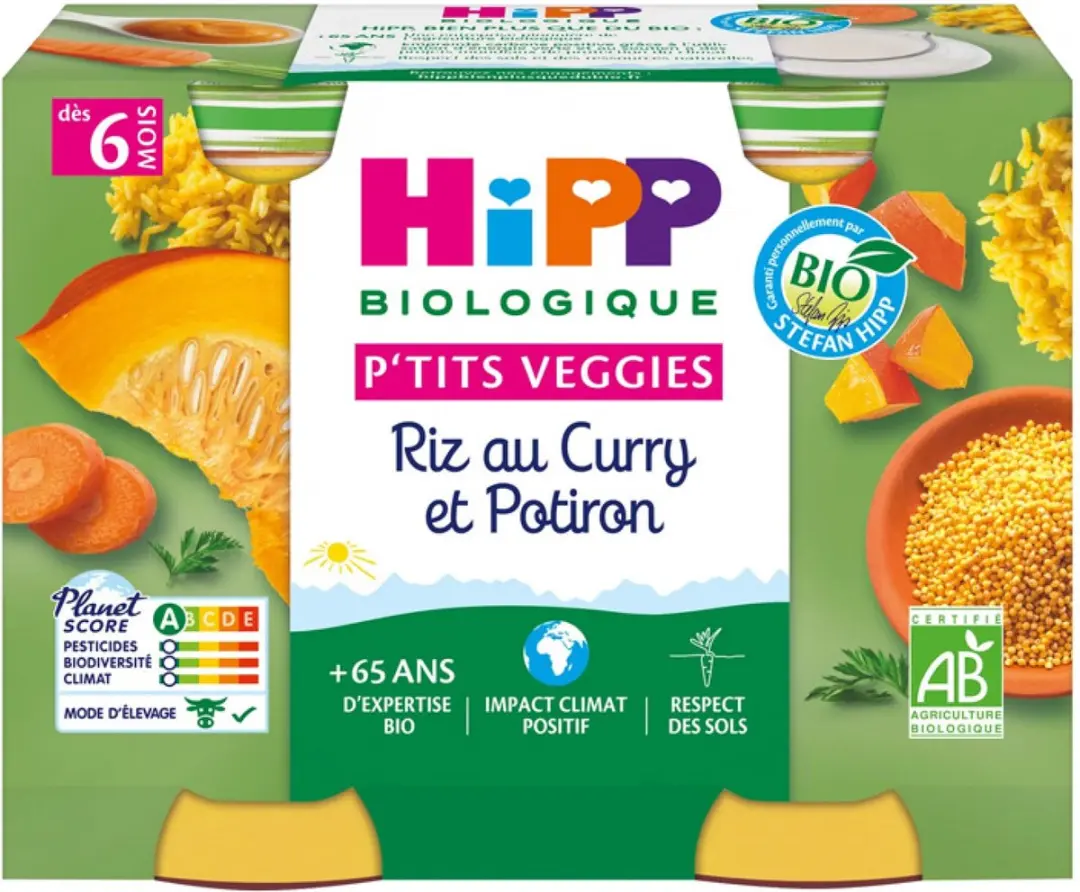 HiPP P'tits Veggies Rijst Kerrie Pompoen 6+ Maanden