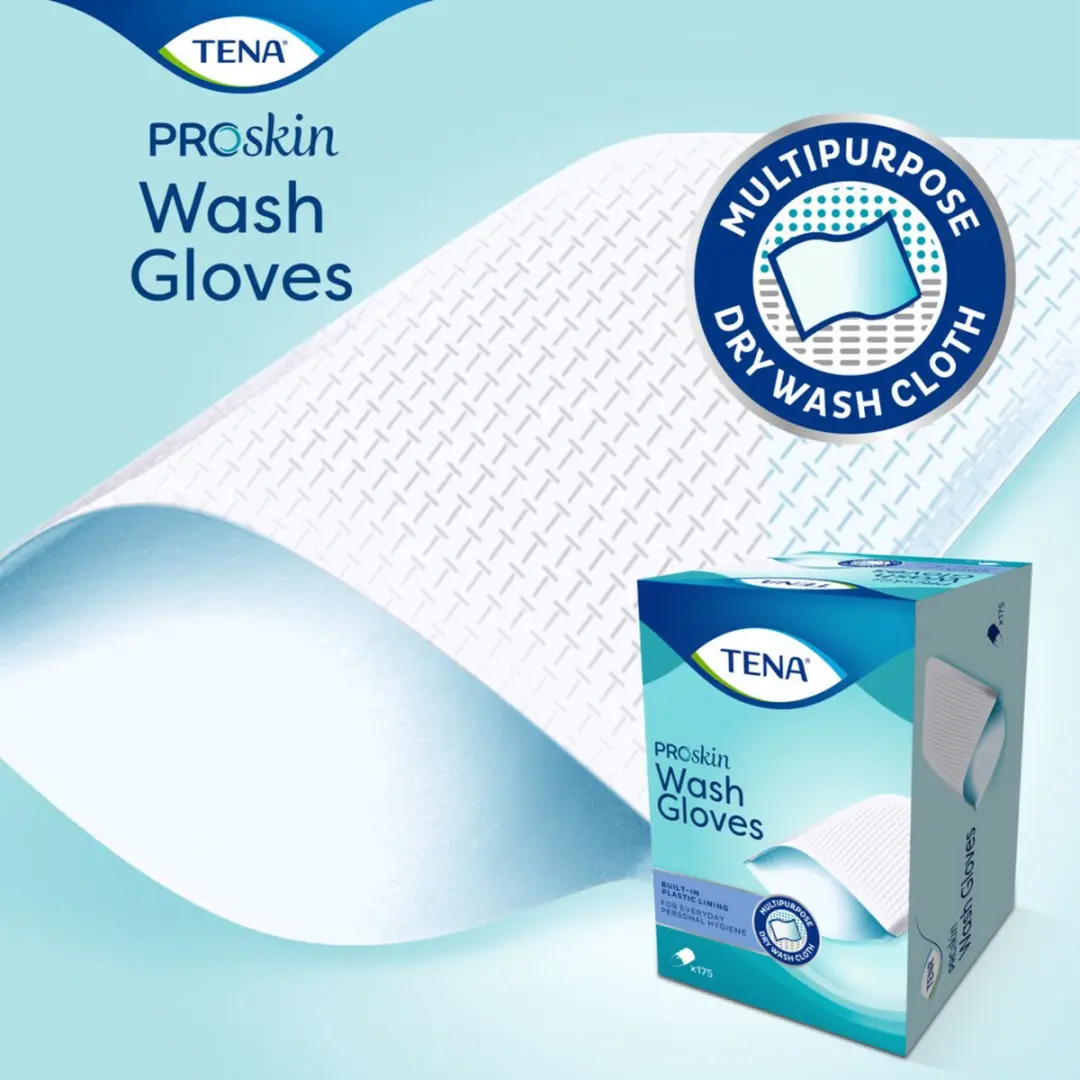 TENA Wash Glove With Plastic Lining 175cl