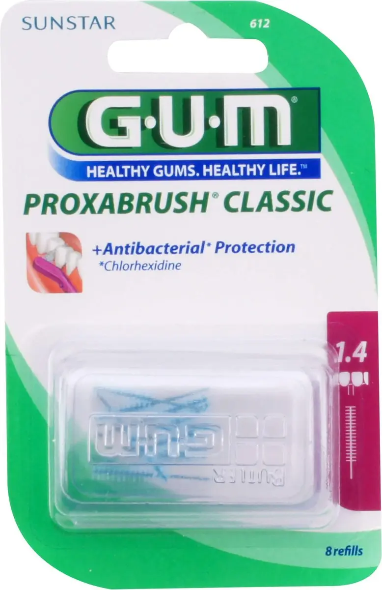 Gum Proxabrush Classic 1.4mm Refills - 8 Stuks