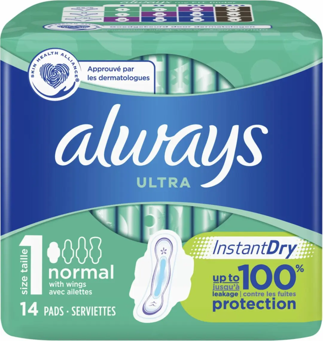 Always Maandverband Ultra Normal Plus - 16x14 Stuks Blauw/Wit