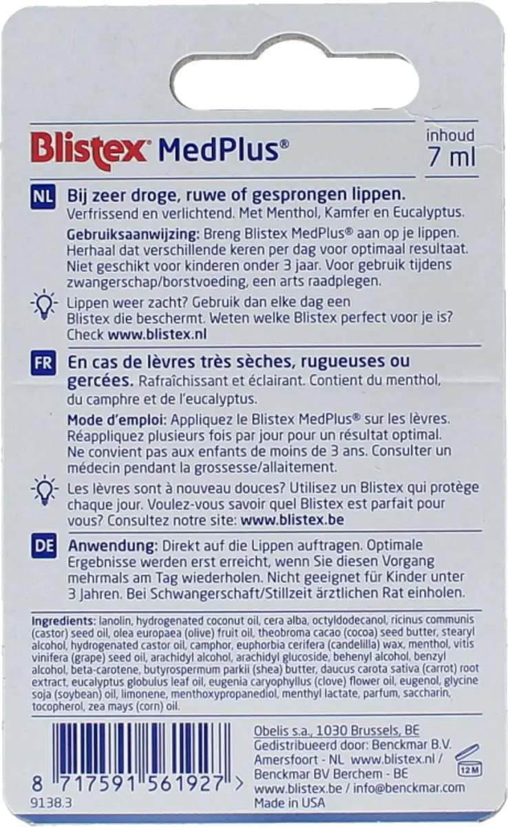 Blistex Med Plus Lippenbalsam 7g - afbeelding 6 van 6