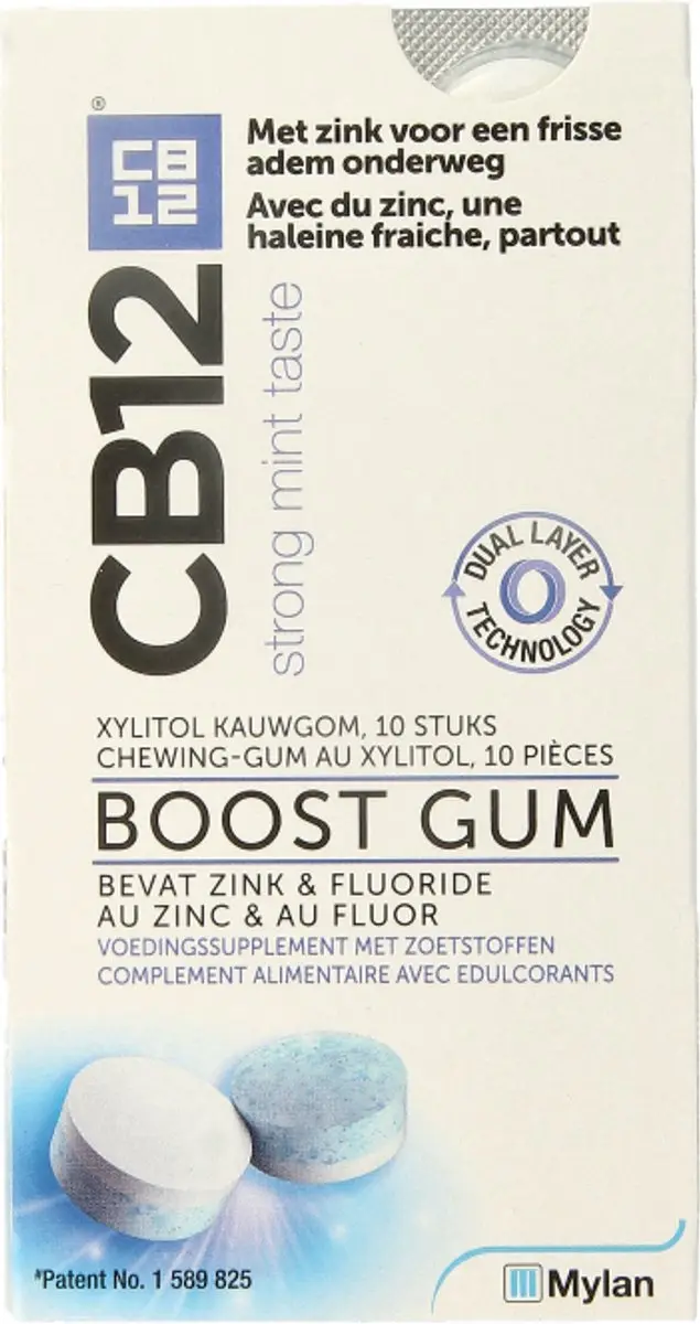 CB12 Boost Kauwgom Sterke Mintsmaak - 10 Stuks