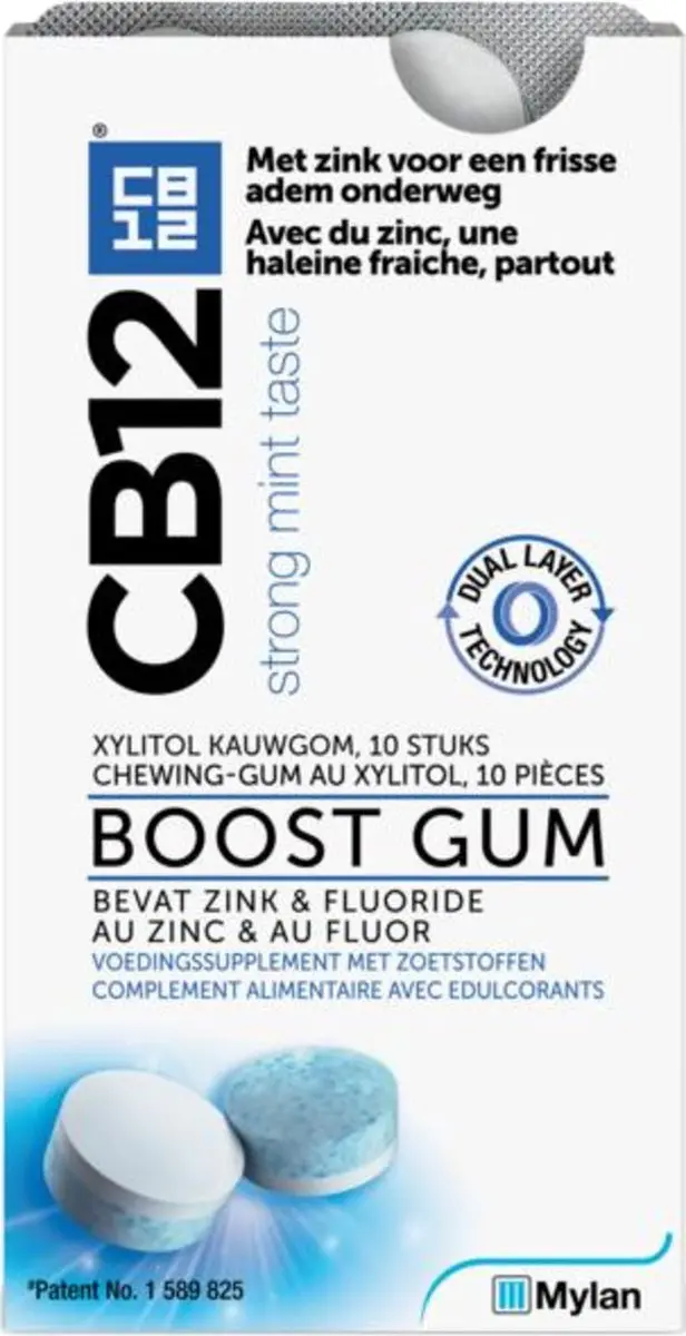 CB12 Boost Kauwgom Sterke Mintsmaak - 10 Stuks