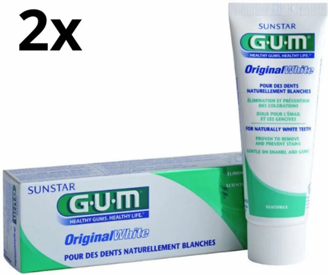 Gum Original White Tandpasta 2x75ml