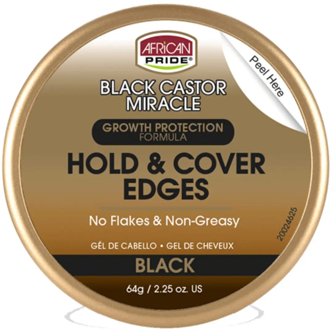 African Pride Black Castor Miracle Hold & Cover Edges 64g