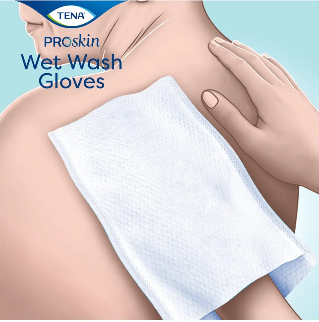 TENA Wet Wash Gloves - 8 Stuks