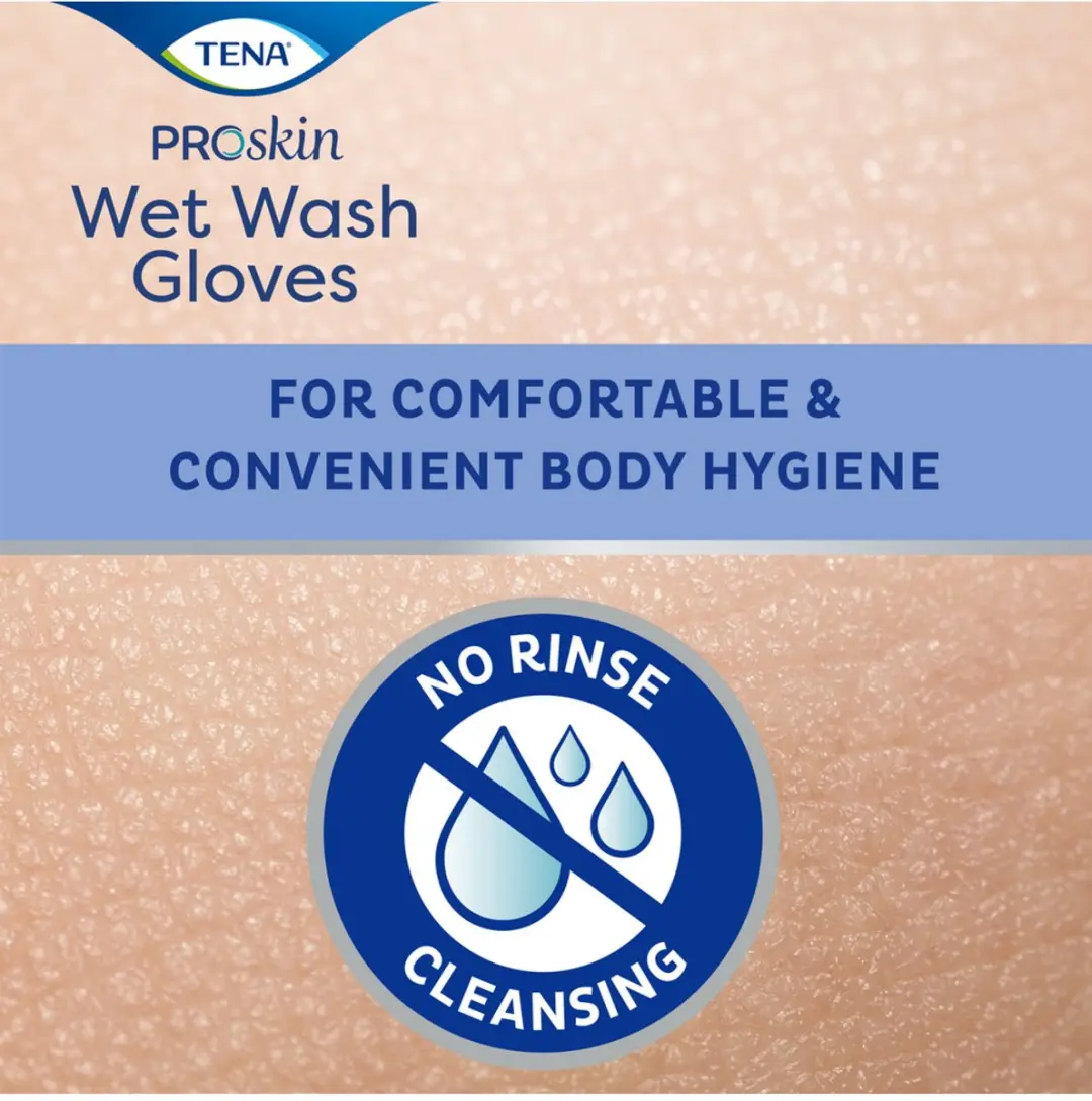 TENA Wet Wash Gloves - 8 Stuks