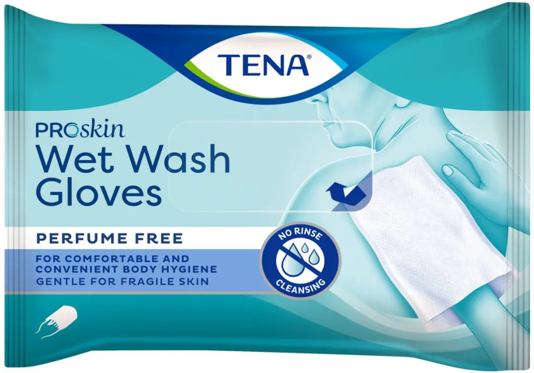 TENA Wet Wash Gloves - 8 Stuks