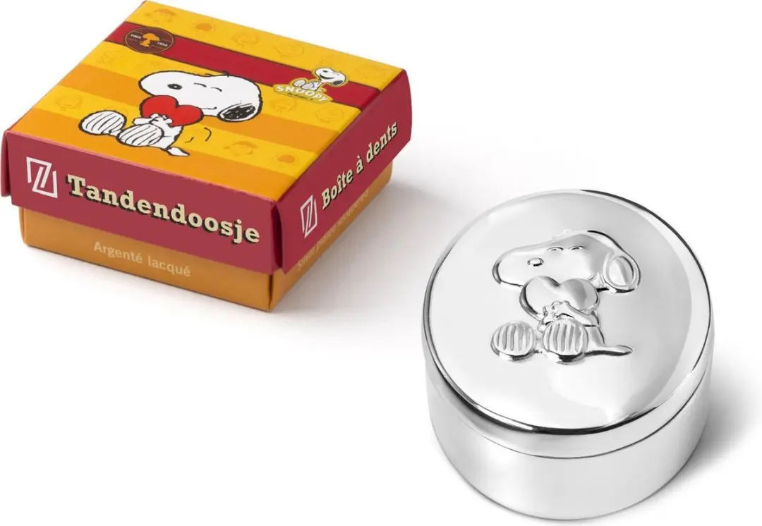 Zilverstad Tanden- en Haarlokdoosje Snoopy