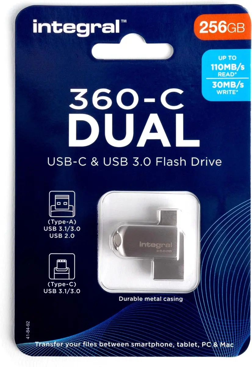 Integral 360-C Dual USB Flash Drive 256GB - Zilver