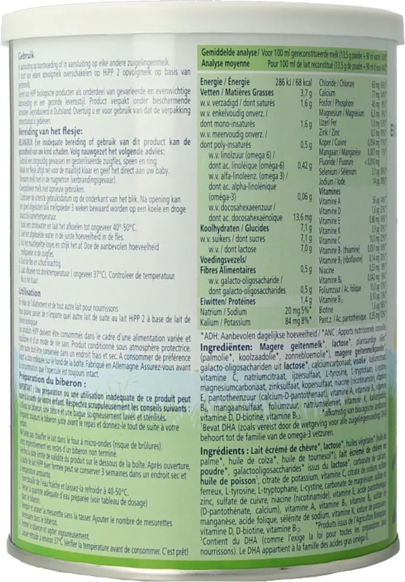 HiPP Opvolgmelk 2 Bio Geitenmelk 400g