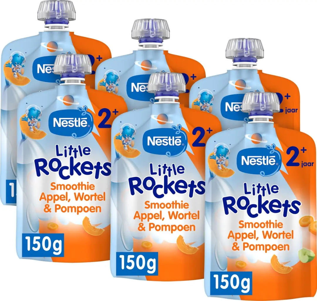 Nestlé Little Rockets Knijpfruit Appel Wortel Pompoen
