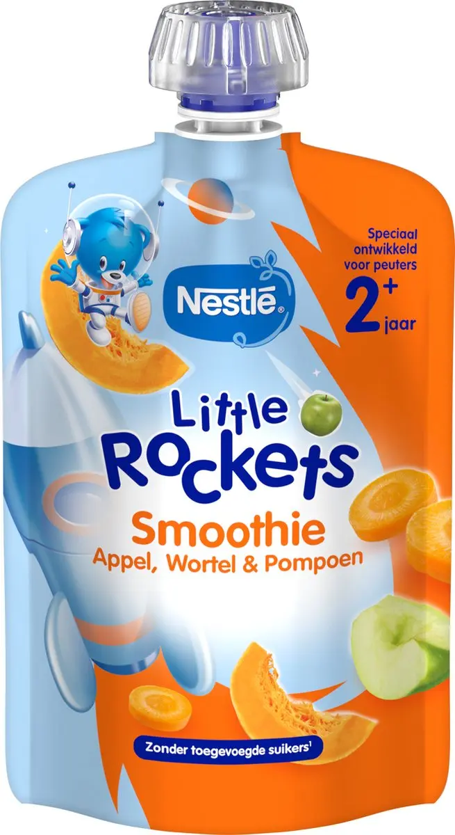 Nestlé Little Rockets Knijpfruit Appel Wortel Pompoen - 6x150g