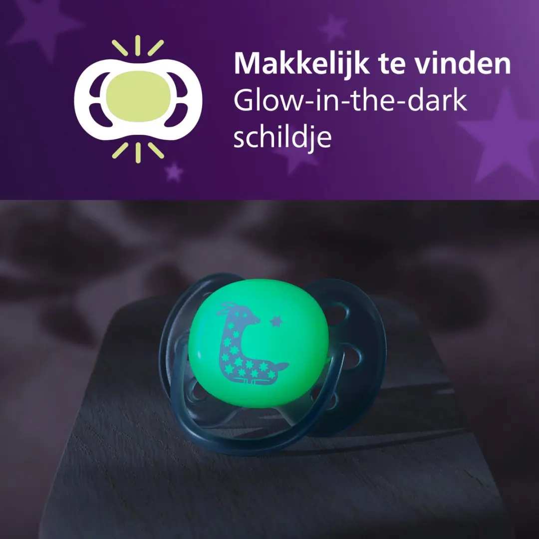 Philips Avent Ultra Soft Glow-in-the-dark Fopspeen - 4 Stuks