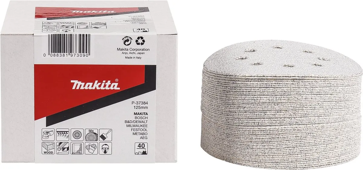 Makita P-37421 Schuurschijf 125mm K120 Wit