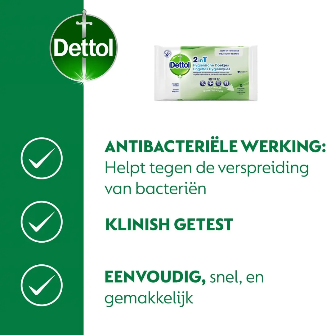 Dettol Hygiënische Schoonmaakdoekjes 3x12 Stuks